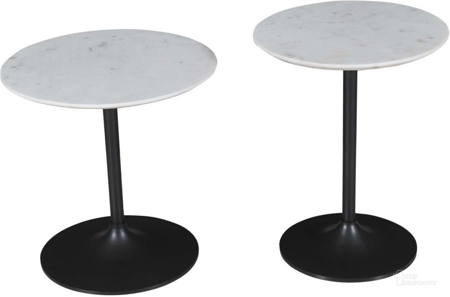 The appearance of Camille Solid Marble and Iron Modern Luxury Accent Tables Set of 2 In White 1730-222GM designed by Jofran in the modern / contemporary interior design. This white piece of furniture  was selected by 1StopBedrooms from Global Archive Collection to add a touch of cosiness and style into your home. Sku: 1730-222GM. Material: Marble. Product Type: Accent Table. Image1
