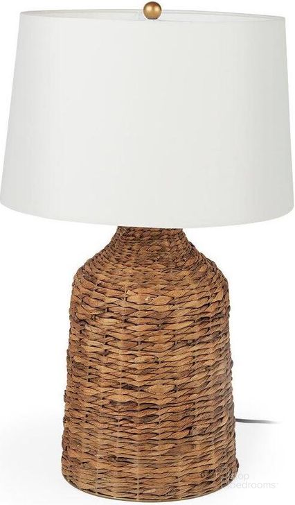 The appearance of Campanile Brown Whicker Table Lamp designed by Mercana in the coastal interior design. This brown piece of furniture  was selected by 1StopBedrooms from Campanile Collection to add a touch of cosiness and style into your home. Sku: 69243. Material: Fabric. Product Type: Table Lamp. Image1