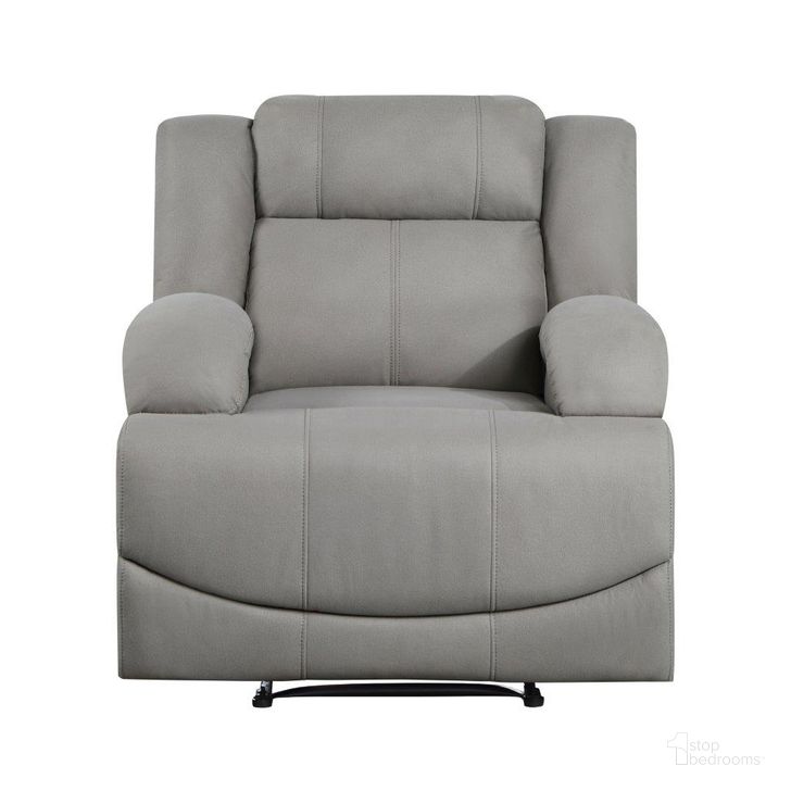 The appearance of Camryn Reclining Chair In Grey designed by Homelegance in the traditional interior design. This grey piece of furniture  was selected by 1StopBedrooms from Camryn Collection to add a touch of cosiness and style into your home. Sku: 9207GRY-1. Product Type: Reclining Chair. Material: Velvet. Image1