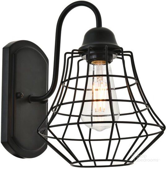 The appearance of Candor 1 Light Black Wall Sconce designed by Elegant Lighting in the transitional interior design. This black piece of furniture  was selected by 1StopBedrooms from Candor Collection to add a touch of cosiness and style into your home. Sku: LD4008W10BK. Material: Metal. Product Type: Wall Sconce. Image1