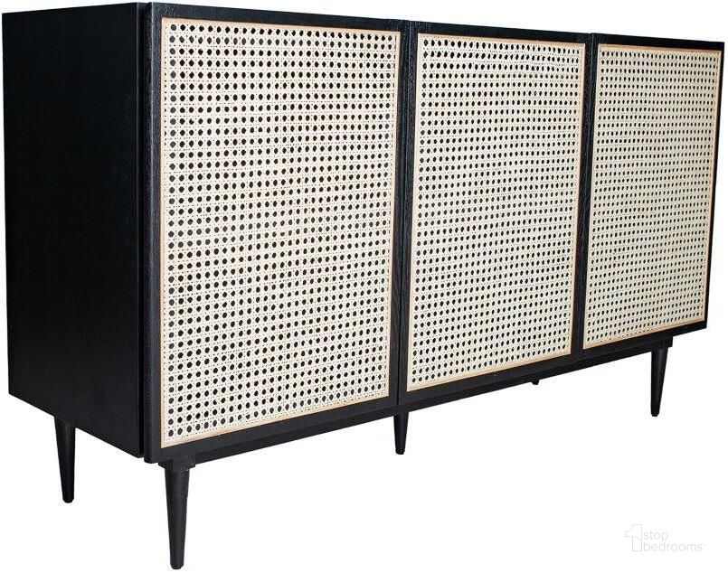 The appearance of Cane Sideboard designed by LH Imports in the modern / contemporary interior design. This black piece of furniture  was selected by 1StopBedrooms from Cane Collection to add a touch of cosiness and style into your home. Sku: CAN003B. Product Type: Sideboard. Material: Rattan. Image1