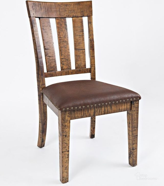 The appearance of Cannon Valley Distressed Wood Dining Chair With Upholstered Seat (Set Of 2) designed by Jofran in the transitional interior design. This medium brown piece of furniture  was selected by 1StopBedrooms from Cannon Valley Collection to add a touch of cosiness and style into your home. Sku: 1511-392KD. Product Type: Dining Chair. Material: Wood Veneer. Image1