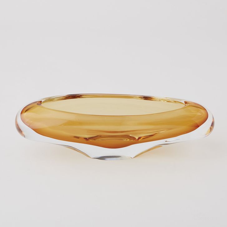 The appearance of Canoe Bowl In Amber designed by Global Views in the modern / contemporary interior design. This yellow piece of furniture  was selected by 1StopBedrooms from Canoe Collection to add a touch of cosiness and style into your home. Sku: 6.60273. Material: Glass. Product Type: Bowl. Image1