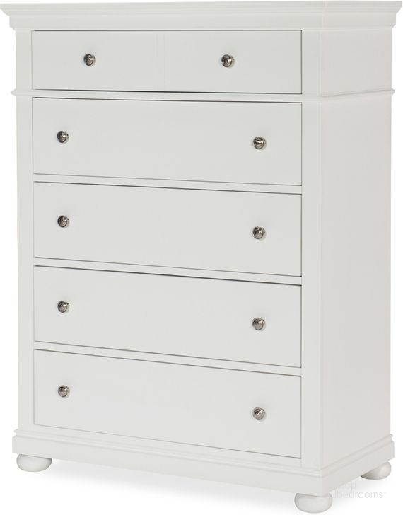 The appearance of Canterbury Natural White Drawer Chest designed by Legacy Classic Kids in the transitional interior design. This white piece of furniture  was selected by 1StopBedrooms from Canterbury Collection to add a touch of cosiness and style into your home. Sku: 9815-2200. Material: Wood. Product Type: Chest. Image1