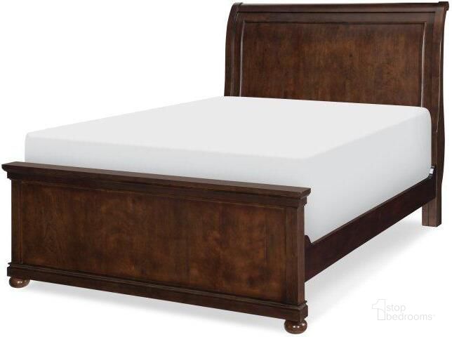 The appearance of Canterbury Warm Cherry Full Sleigh Bed designed by Legacy Classic Kids in the transitional interior design. This brown piece of furniture  was selected by 1StopBedrooms from Canterbury Collection to add a touch of cosiness and style into your home. Sku: 9814-4304;9814-4114;9814-4910. Bed Type: Sleigh Bed. Material: Wood. Product Type: Sleigh Bed. Bed Size: Full. Image1