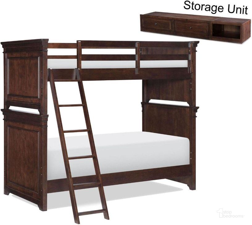 The appearance of Canterbury Warm Cherry Twin Over Twin Bunk Bed With Dual Side Storage designed by Legacy Classic Kids in the transitional interior design. This brown piece of furniture  was selected by 1StopBedrooms from Canterbury Collection to add a touch of cosiness and style into your home. Sku: 9814-8110;9814-8120;9814-8130;9814-9300;9814-9300. Bed Type: Storage Bed. Product Type: Kids Loft and Bunk Bed. Bed Size: Twin Over Twin.