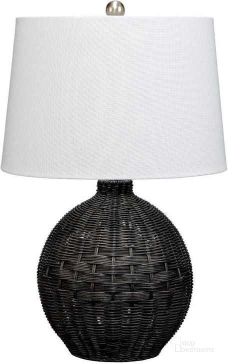 The appearance of Cape Black Table Lamp designed by Jamie Young Company in the modern / contemporary interior design. This black piece of furniture  was selected by 1StopBedrooms from Cape Collection to add a touch of cosiness and style into your home. Sku: LS9CAPEBLACK. Material: Rattan. Product Type: Table Lamp. Image1