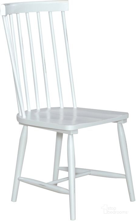 The appearance of Capeside Cottage Spindle Back Side Chair In White Set Of 2 designed by Liberty in the country / farmhouse interior design. This white piece of furniture  was selected by 1StopBedrooms from Capeside Cottage Collection to add a touch of cosiness and style into your home. Sku: 224-C4000S-W. Product Type: Back Side Chair. Material: Rubberwood. Image1