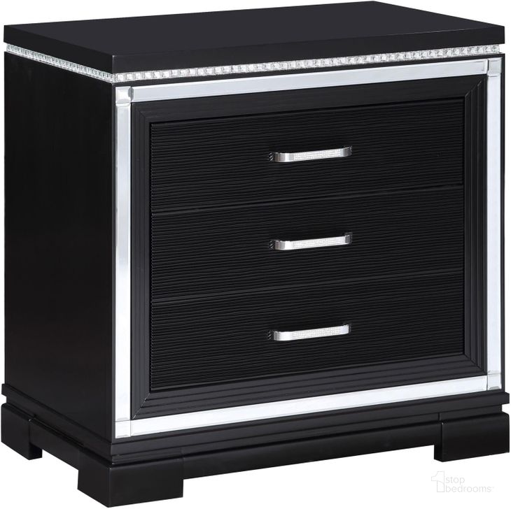 The appearance of Cappola Rectangular 2-Drawer Nightstand In Silver and Black designed by Coaster in the glam interior design. This silver and black piece of furniture  was selected by 1StopBedrooms from Cappola Collection to add a touch of cosiness and style into your home. Sku: 223362. Material: Wood. Product Type: Nightstand. Image1