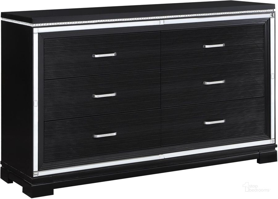 The appearance of Cappola Rectangular 6-Drawer Dresser In Silver and Black designed by Coaster in the glam interior design. This silver and black piece of furniture  was selected by 1StopBedrooms from Cappola Collection to add a touch of cosiness and style into your home. Sku: 223363. Material: Wood. Product Type: Dresser. Image1