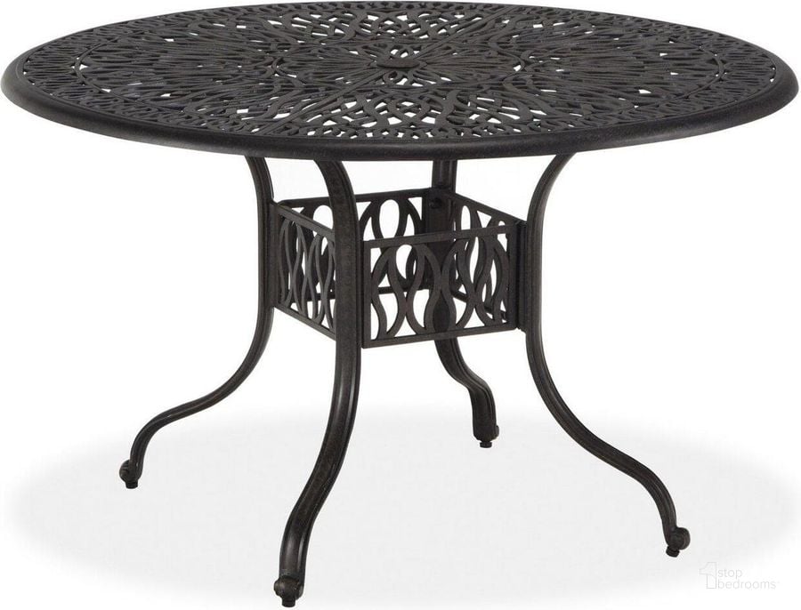 The appearance of Capri Charcoal Outdoor Dining Table 6658-32 designed by Homestyles in the coastal interior design. This charcoal piece of furniture  was selected by 1StopBedrooms from Capri Collection to add a touch of cosiness and style into your home. Sku: 6658-32. Material: Aluminum. Product Type: Outdoor Dining Table. Size: 48". Image1