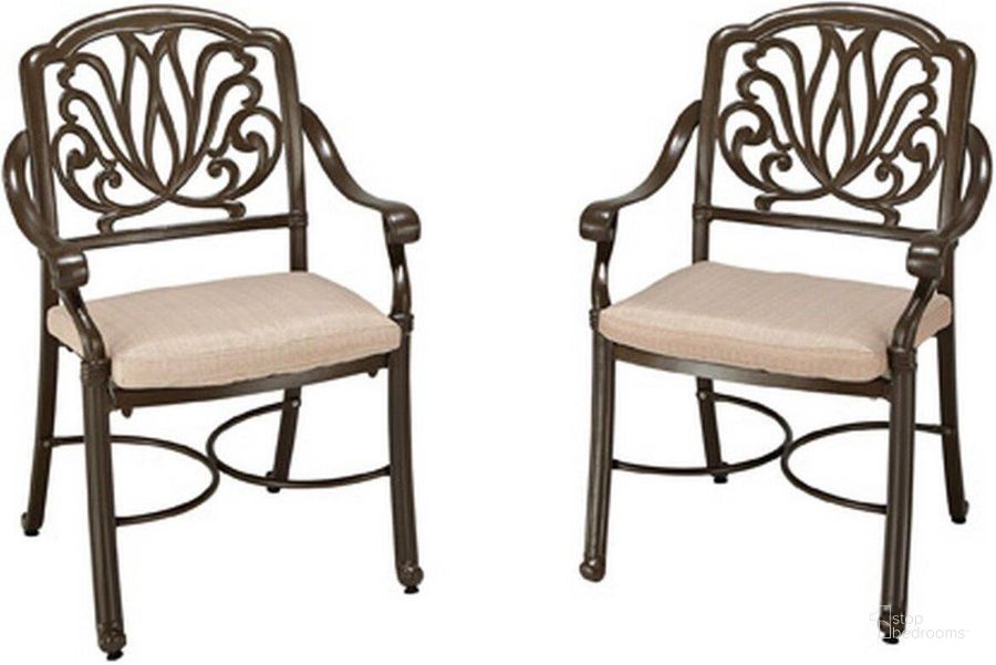 The appearance of Capri Taupe Outdoor Chair Pair designed by Homestyles in the coastal interior design. This taupe piece of furniture  was selected by 1StopBedrooms from Capri Collection to add a touch of cosiness and style into your home. Sku: 6659-80. Material: Aluminum. Product Type: Outdoor Chair. Image1