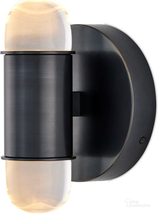 The appearance of Capsule Wall Sconce In Oil Rubbed Bronze designed by Currey & Company in the modern / contemporary interior design. This oil rubbed bronze piece of furniture  was selected by 1StopBedrooms from Capsule Collection to add a touch of cosiness and style into your home. Sku: 5000-0243. Material: Metal. Product Type: Wall Sconce. Image1