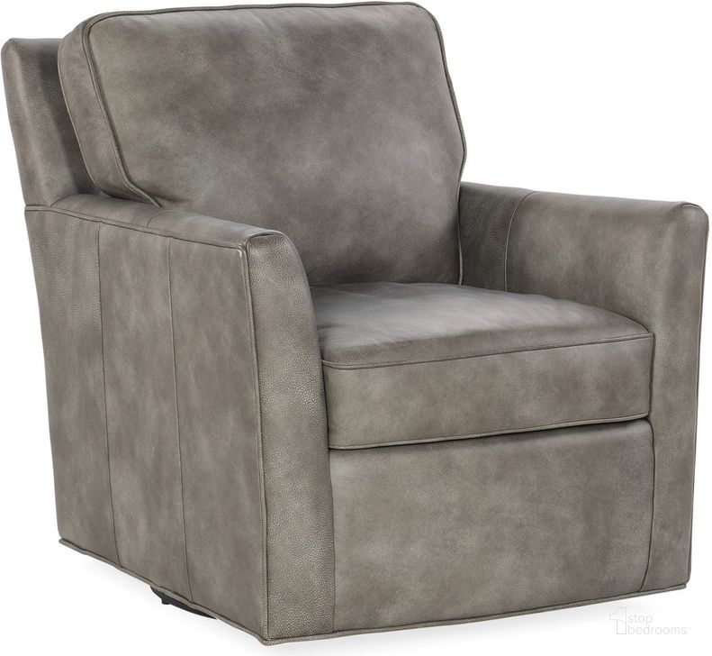 The appearance of Captain Swivel Club Chair In Grey designed by Hooker in the transitional interior design. This grey piece of furniture  was selected by 1StopBedrooms from CC Collection to add a touch of cosiness and style into your home. Sku: CC323-092. Material: Leather. Product Type: Swivel Chair. Image1
