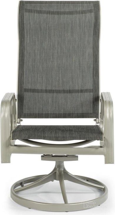 The appearance of Captiva Gray Outdoor Swivel Rocking Chair designed by Homestyles in the modern / contemporary interior design. This gray piece of furniture  was selected by 1StopBedrooms from Captiva Collection to add a touch of cosiness and style into your home. Sku: 6700-55. Material: Aluminum. Product Type: Outdoor Chair. Image1