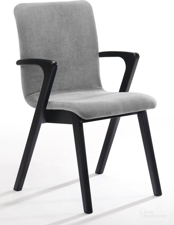 The appearance of Cara Arm Chair Set Of 2 In Light Grey designed by Bellini Modern Living in the modern / contemporary interior design. This light grey piece of furniture  was selected by 1StopBedrooms from Cara Collection to add a touch of cosiness and style into your home. Sku: Cara LGY. Material: Wood. Product Type: Arm Chair. Image1