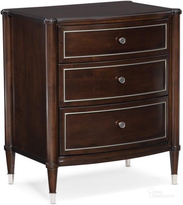 The appearance of Caracole Classic Suite Yourself Nightstand designed by Caracole in the transitional interior design. This brown piece of furniture  was selected by 1StopBedrooms from Caracole Classic Collection to add a touch of cosiness and style into your home. Sku: CLA-420-064. Material: Wood. Product Type: Nightstand. Image1