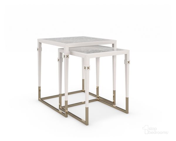 The appearance of Better Together Pearly White And Majestic Gold End Table designed by Caracole in the transitional interior design. This gold and white piece of furniture  was selected by 1StopBedrooms from Better Together Collection to add a touch of cosiness and style into your home. Sku: CLA-021-471. Material: Wood. Product Type: End Table.