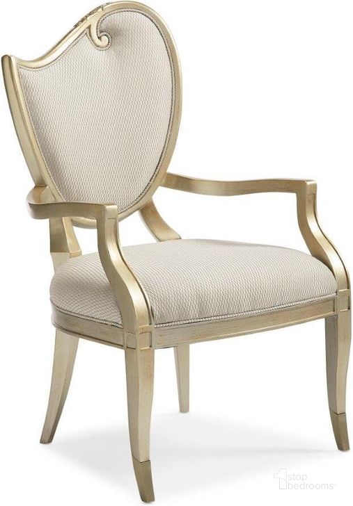 The appearance of Caracole Compositions Fontainebleau Arm Chair designed by Caracole in the modern / contemporary interior design. This beige piece of furniture  was selected by 1StopBedrooms from Fontainebleau Collection to add a touch of cosiness and style into your home. Sku: C062-419-271. Material: Wood. Product Type: Arm Chair. Image1