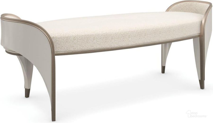 The appearance of Caracole Compositions Valentina Bed Bench designed by Caracole in the transitional interior design. This gold piece of furniture  was selected by 1StopBedrooms from Valentina Collection to add a touch of cosiness and style into your home. Sku: C113-422-081. Material: Wood. Product Type: Bench. Image1