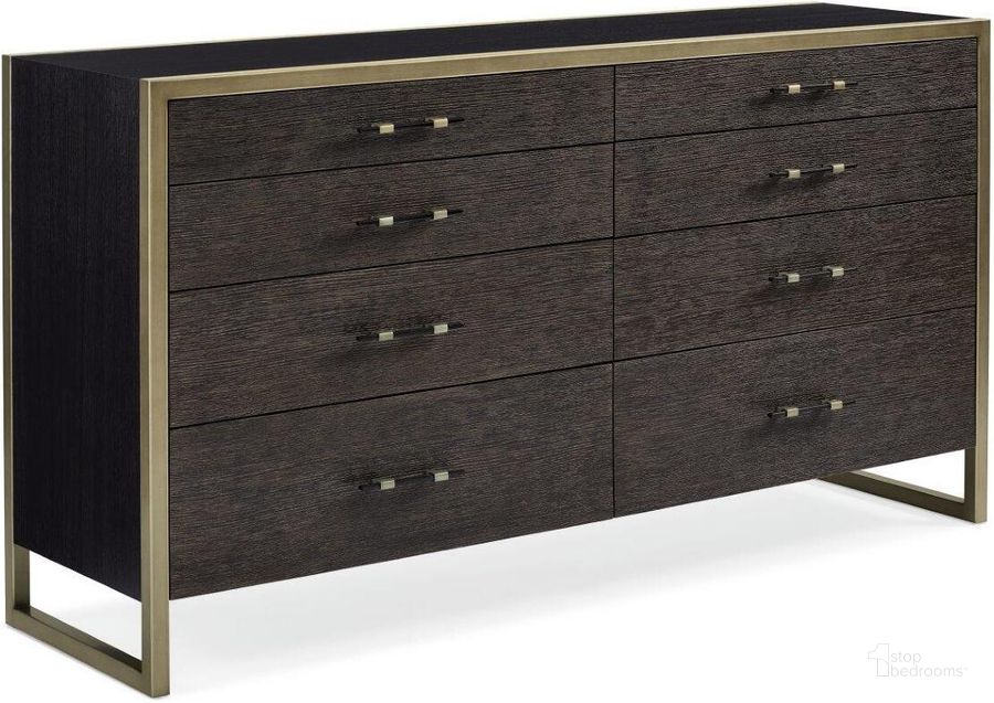 The appearance of Caracole Modern Artisan Remix Double Dresser designed by Caracole in the modern / contemporary interior design. This brown and gold piece of furniture  was selected by 1StopBedrooms from Modern Artisan Remix Collection to add a touch of cosiness and style into your home. Sku: M113-019-011. Material: Wood. Product Type: Dresser. Image1