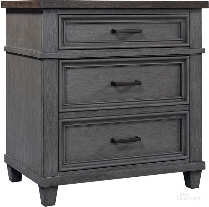 The appearance of Caraway 2 Drawer Nightstand In Grey designed by Aspenhome in the country / farmhouse interior design. This grey piece of furniture  was selected by 1StopBedrooms from Caraway Collection to add a touch of cosiness and style into your home. Sku: I248-450-SLT-1. Material: Wood. Product Type: Nightstand. Image1