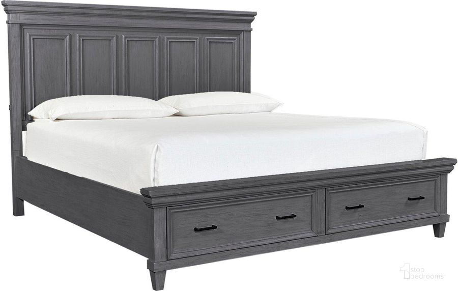 The appearance of Caraway California King Panel Bed In Grey designed by Aspenhome in the country / farmhouse interior design. This grey piece of furniture  was selected by 1StopBedrooms from Caraway Collection to add a touch of cosiness and style into your home. Sku: I248-410-SLT-1;I248-407-SLT-1;I248-415-SLT-1. Bed Type: Panel Bed. Material: Wood. Product Type: Panel Bed. Bed Size: California King. Image1
