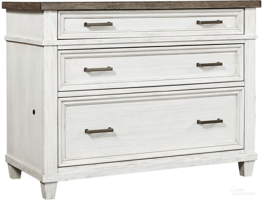 The appearance of Caraway Lateral File In White designed by Aspenhome in the country / farmhouse interior design. This white piece of furniture  was selected by 1StopBedrooms from Caraway Collection to add a touch of cosiness and style into your home. Sku: I248-378-1. Material: Wood. Product Type: Lateral Filing Cabinet. Image1
