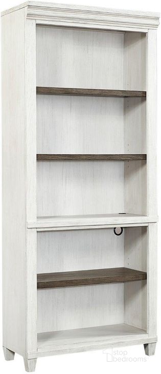 The appearance of Caraway Open Bookcase In White designed by Aspenhome in the country / farmhouse interior design. This white piece of furniture  was selected by 1StopBedrooms from Caraway Collection to add a touch of cosiness and style into your home. Sku: I248-333-1. Material: Wood. Product Type: Bookcase. Image1