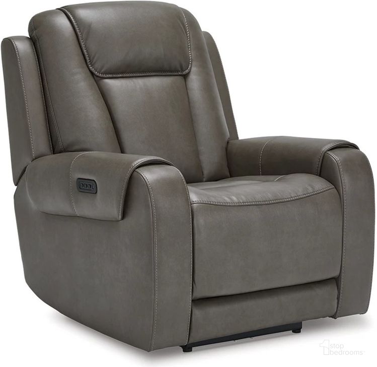 The appearance of Card Player Power Recliner With Adjustable Headrest In Smoke designed by Signature Design by Ashley in the modern / contemporary interior design. This smoke piece of furniture  was selected by 1StopBedrooms from Card Player Collection to add a touch of cosiness and style into your home. Sku: 1180813. Material: Fabric. Product Type: Recliner. Image1