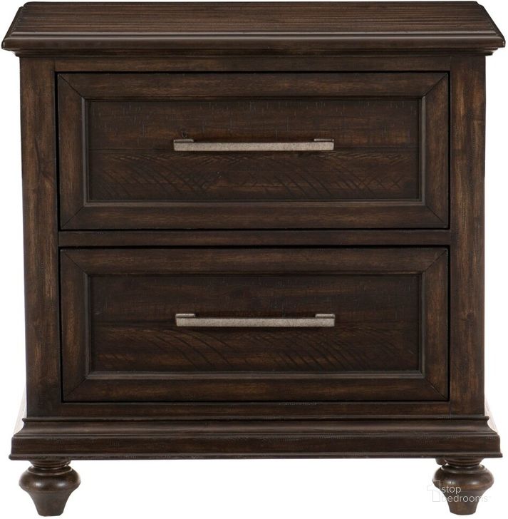 The appearance of Cardano Driftwood Charcoal Nightstand designed by Homelegance in the traditional interior design. This brown piece of furniture  was selected by 1StopBedrooms from Cardano Collection to add a touch of cosiness and style into your home. Sku: 1689-4. Material: Wood. Product Type: Nightstand. Image1