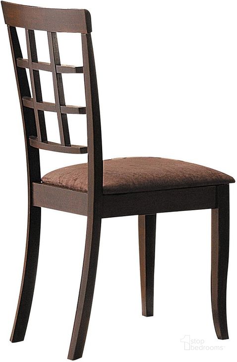 The appearance of Cardiff Side Chair (Set of 2) designed by ACME in the transitional interior design. This brown piece of furniture  was selected by 1StopBedrooms from Cardiff Collection to add a touch of cosiness and style into your home. Sku: 06851. Material: Fabric. Product Type: Side Chair. Image1