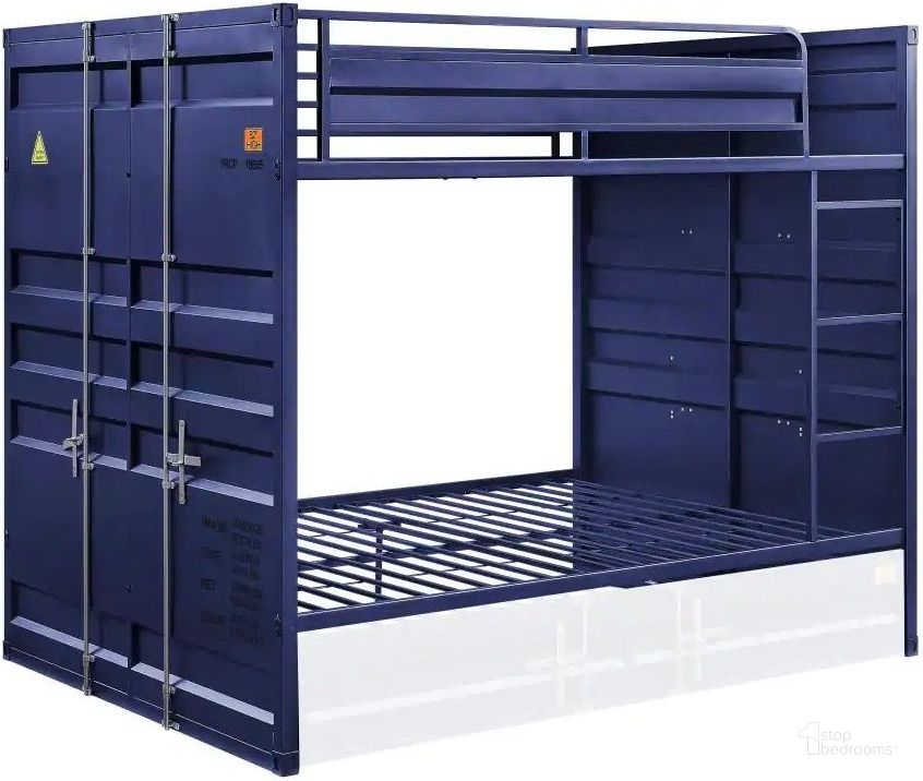 The appearance of Cargo Youth Full over Full Bunk Bed (Blue) designed by ACME in the industrial interior design. This blue piece of furniture  was selected by 1StopBedrooms from Cargo Collection to add a touch of cosiness and style into your home. Sku: 37905HF;37906R. Bed Type: Bunk Bed. Material: Metal. Product Type: Kids Loft and Bunk Bed. Bed Size: Full Over Full. Image1