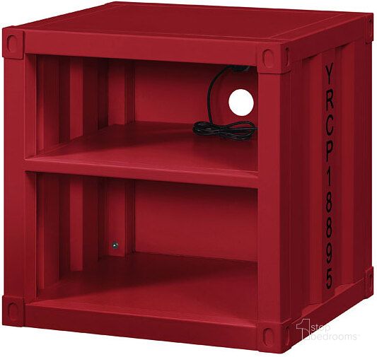 The appearance of Cargo Youth Nightstand (Red) designed by ACME in the industrial interior design. This red piece of furniture  was selected by 1StopBedrooms from Cargo Collection to add a touch of cosiness and style into your home. Sku: 35951. Material: Metal. Product Type: Kids Nightstand. Image1
