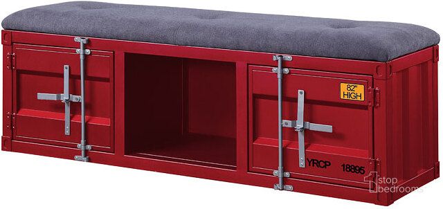 The appearance of Cargo Youth Storage Bench (Red) designed by ACME in the industrial interior design. This red piece of furniture  was selected by 1StopBedrooms from Cargo Collection to add a touch of cosiness and style into your home. Sku: 35956. Material: Metal. Product Type: Kids Seating. Image1
