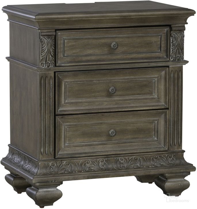 The appearance of Carlisle Court 3 Drawer Night Stand With Charging Station In Medium Brown designed by Liberty in the traditional interior design. This medium brown piece of furniture  was selected by 1StopBedrooms from Carlisle Court Collection to add a touch of cosiness and style into your home. Sku: 502-BR61. Product Type: Nightstand. Material: Rubberwood. Image1