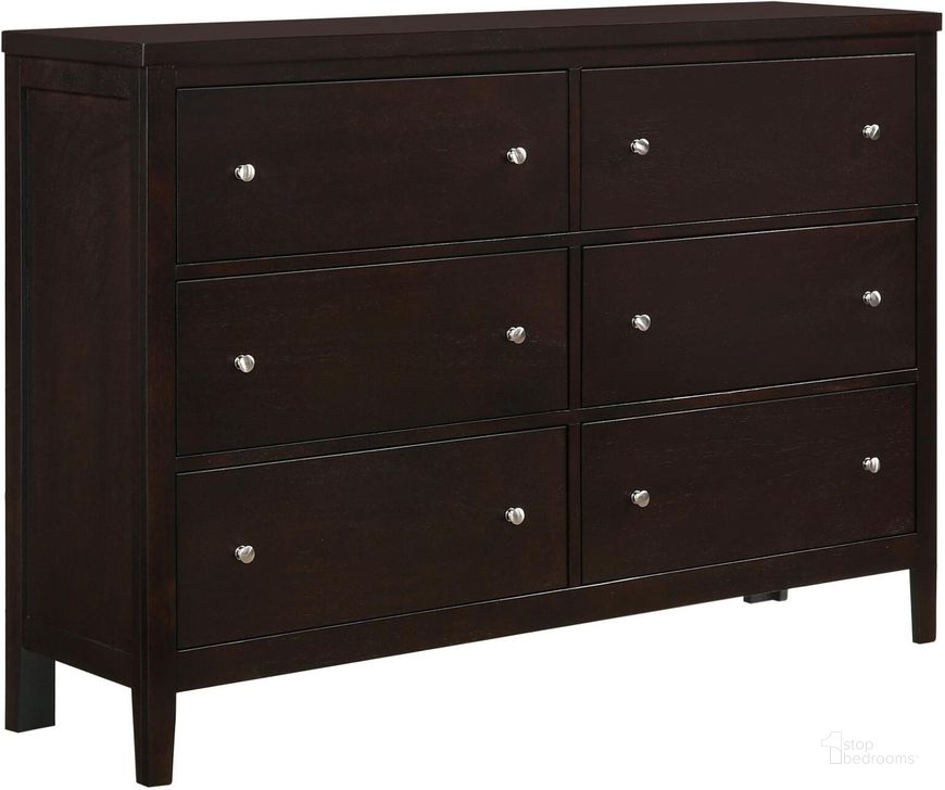 The appearance of Carlton Dresser designed by Coaster in the transitional interior design. This brown piece of furniture  was selected by 1StopBedrooms from Carlton Collection to add a touch of cosiness and style into your home. Sku: 202093. Material: Wood. Product Type: Dresser. Image1