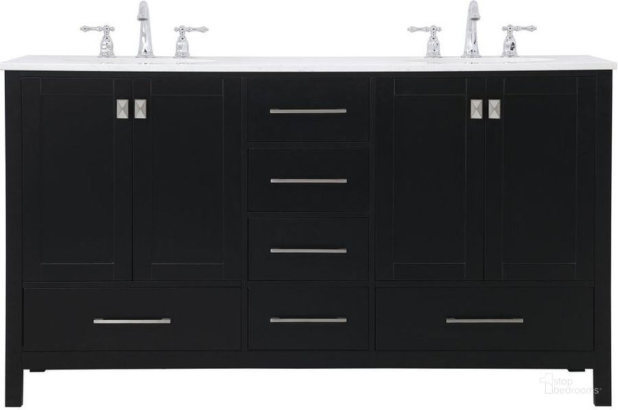 The appearance of Carmangay Black Bathroom Vanity Bathroom Furniture 0qd24306987 designed by Versailles Home in the traditional interior design. This black piece of furniture  was selected by 1StopBedrooms from Carmangay Collection to add a touch of cosiness and style into your home. Sku: VF18860DBK. Material: Wood. Product Type: Bathroom Vanity. Image1