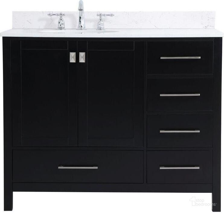 The appearance of Carmangay Black Bathroom Vanity Bathroom Furniture 0qd24307741 designed by Versailles Home in the traditional interior design. This black piece of furniture  was selected by 1StopBedrooms from Carmangay Collection to add a touch of cosiness and style into your home. Sku: VF18842BK-BS. Material: Wood. Product Type: Bathroom Vanity. Image1