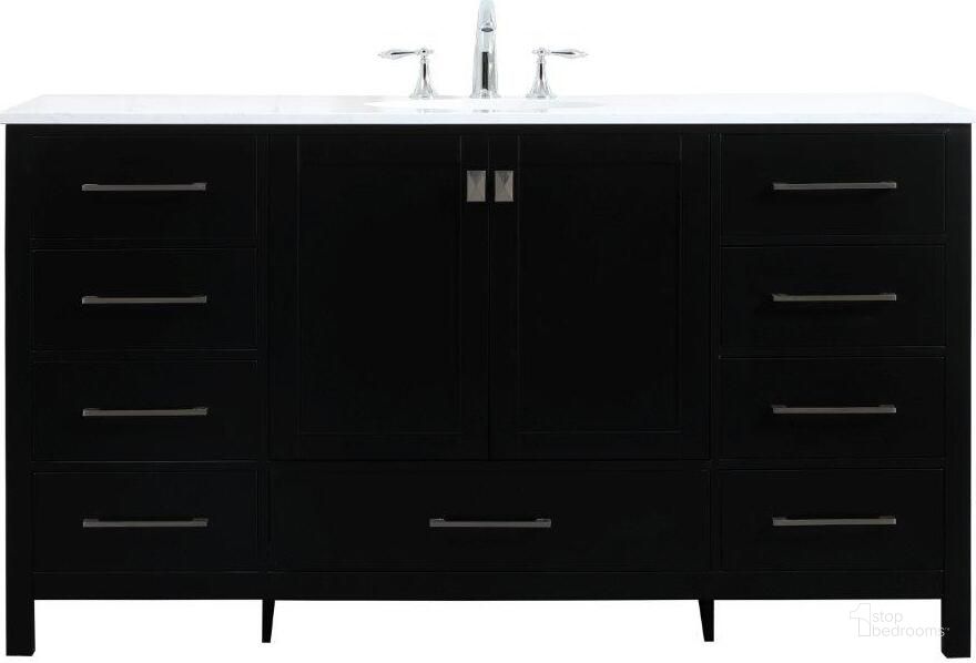 The appearance of Carmangay Black Bathroom Vanity Bathroom Furniture 0qd24308633 designed by Versailles Home in the modern / contemporary interior design. This black piece of furniture  was selected by 1StopBedrooms from Carmangay Collection to add a touch of cosiness and style into your home. Sku: VF18860BK. Material: MDF. Product Type: Bathroom Vanity. Image1