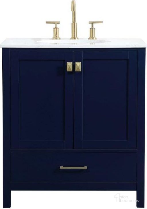 The appearance of Carmangay Blue Bathroom Vanity Bathroom Furniture 0qd24308626 designed by Versailles Home in the modern / contemporary interior design. This blue piece of furniture  was selected by 1StopBedrooms from Carmangay Collection to add a touch of cosiness and style into your home. Sku: VF18830BL. Material: MDF. Product Type: Bathroom Vanity. Image1