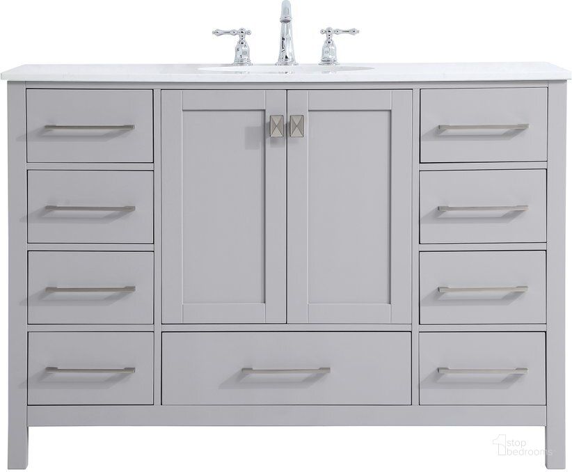 The appearance of Carmangay Gray Bathroom Vanity Bathroom Furniture 0qd24306981 designed by Versailles Home in the traditional interior design. This gray piece of furniture  was selected by 1StopBedrooms from Carmangay Collection to add a touch of cosiness and style into your home. Sku: VF18848GR. Material: Wood. Product Type: Bathroom Vanity. Image1