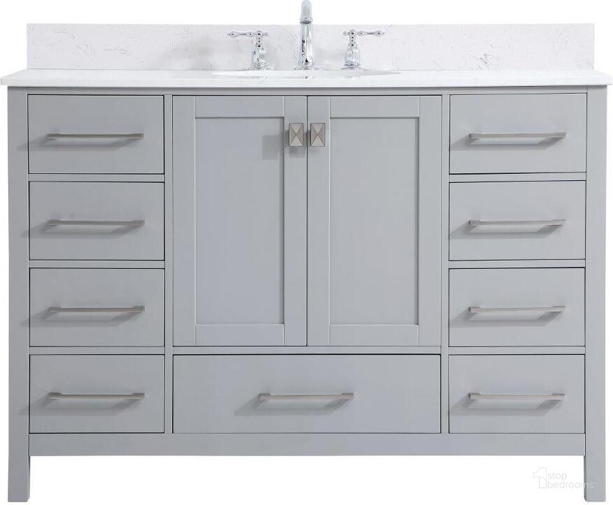 The appearance of Carmangay Gray Bathroom Vanity Bathroom Furniture 0qd24307744 designed by Versailles Home in the traditional interior design. This gray piece of furniture  was selected by 1StopBedrooms from Carmangay Collection to add a touch of cosiness and style into your home. Sku: VF18848GR-BS. Material: Wood. Product Type: Bathroom Vanity. Image1