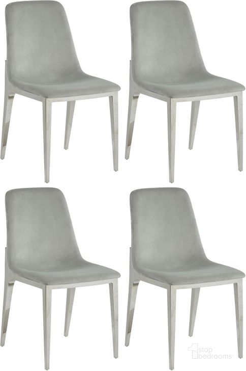 The appearance of Carmangay Gray Dining Chair Set of 4 designed by Versailles Home in the modern / contemporary interior design. This gray piece of furniture  was selected by 1StopBedrooms from Carmangay Collection to add a touch of cosiness and style into your home. Sku: 110402B1;110402B2. Product Type: Dining Chair. Material: Plywood. Image1