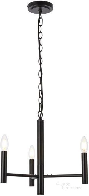 The appearance of Carmella 3 Lights Pendant In Black designed by Elegant Lighting in the transitional interior design. This black piece of furniture  was selected by 1StopBedrooms from Carmella Collection to add a touch of cosiness and style into your home. Sku: LD7059D17BK. Material: Metal. Product Type: Pendant Lighting. Image1