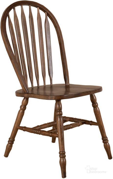 The appearance of Carolina Crossing Antique Honey Windsor Side Chair set of 2 designed by Liberty in the modern / contemporary interior design. This brown piece of furniture  was selected by 1StopBedrooms from Carolina Collection to add a touch of cosiness and style into your home. Sku: 186-C1000S. Material: Wood. Product Type: Side Chair. Image1