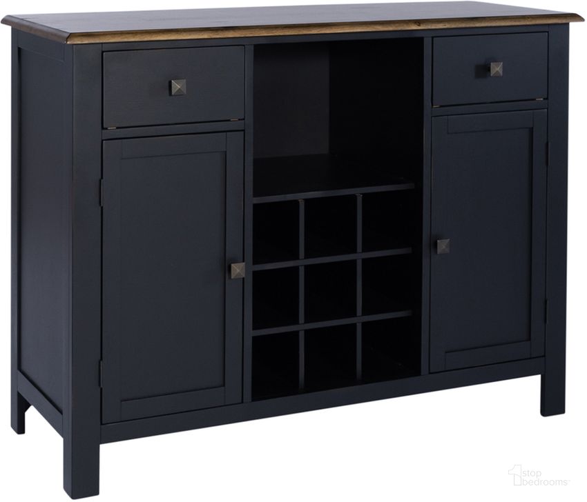 The appearance of Carolina Crossing Black Server designed by Liberty in the transitional interior design. This black piece of furniture  was selected by 1StopBedrooms from Carolina Crossing Collection to add a touch of cosiness and style into your home. Sku: 186B-SR4836. Product Type: Buffets, Sideboards and Server. Material: Rubberwood. Image1