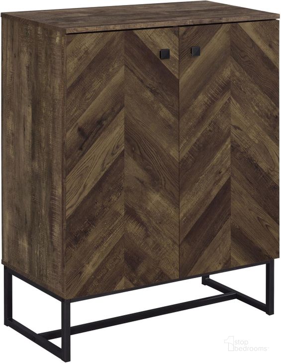 The appearance of Carolyn 2-Door Accent Cabinet In Rustic Oak and Gunmetal designed by Coaster in the rustic / southwestern interior design. This rustic oak/gunmetal piece of furniture  was selected by 1StopBedrooms from Carolyn Collection to add a touch of cosiness and style into your home. Sku: 959639. Material: Wood. Product Type: Accent Cabinet. Image1