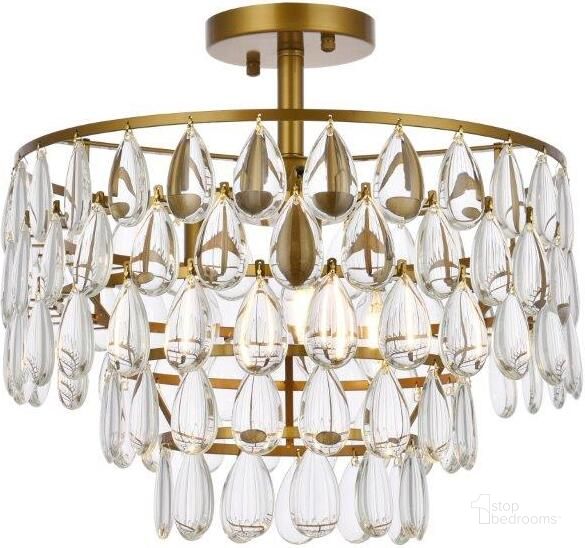 The appearance of Carpenter Lake Brass Flush Mount Lighting 0qd24308766 designed by Luxury Loft in the modern / contemporary interior design. This brass piece of furniture  was selected by 1StopBedrooms from Carpenter Lake Collection to add a touch of cosiness and style into your home. Sku: 1103F16BR. Product Type: Flush Mount. Material: Iron. Image1