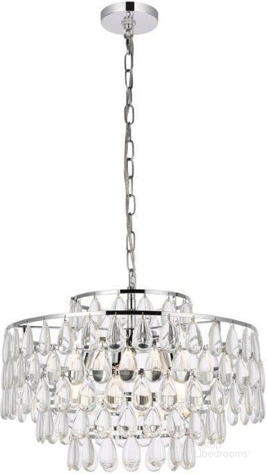 The appearance of Carpenter Lake Chrome Pendant Lighting 0qd24308756 designed by Luxury Loft in the modern / contemporary interior design. This chrome piece of furniture  was selected by 1StopBedrooms from Carpenter Lake Collection to add a touch of cosiness and style into your home. Sku: 1102D20C. Product Type: Pendant Lighting. Material: Iron. Image1